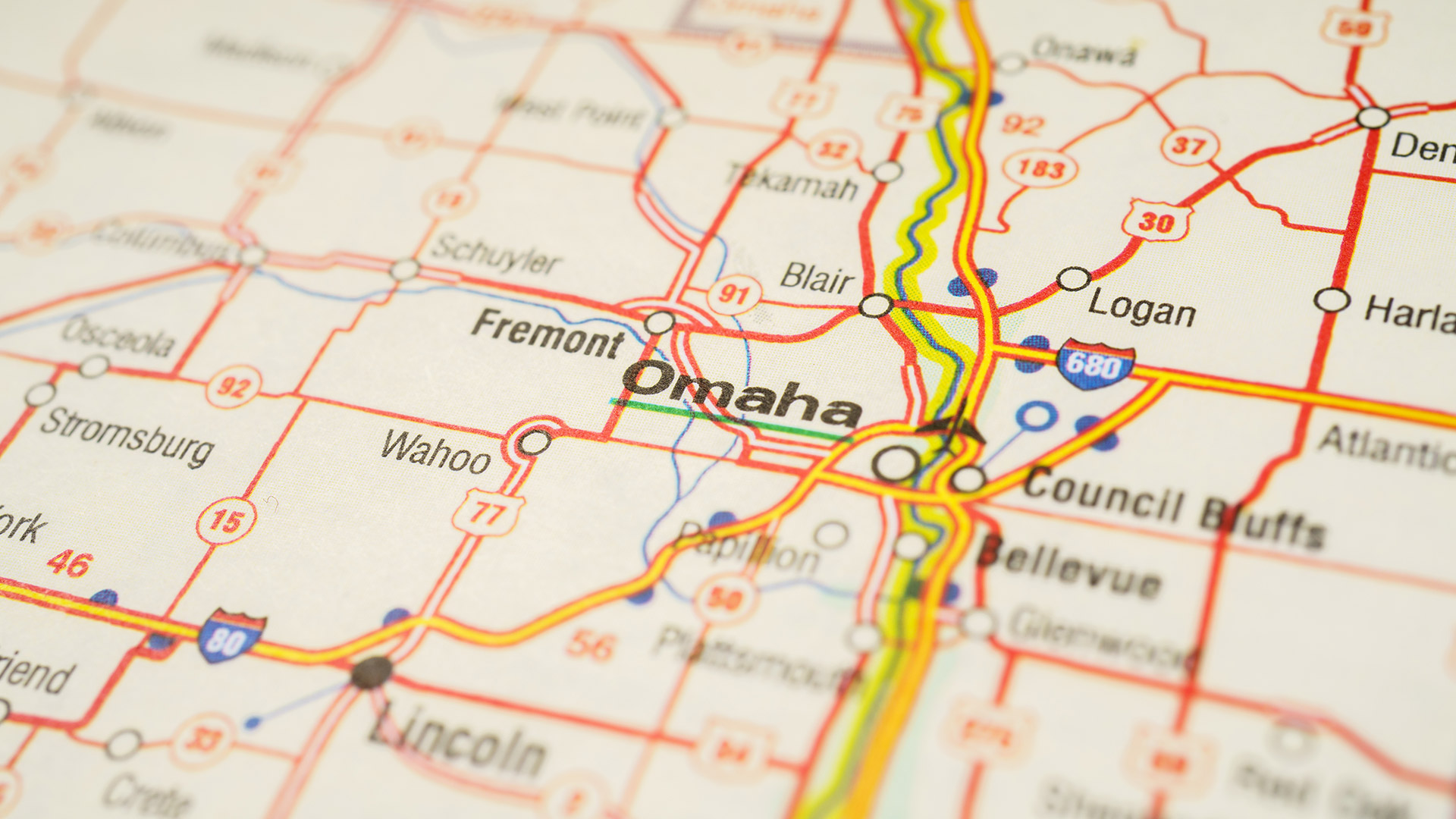 A map of Omaha, NE. 