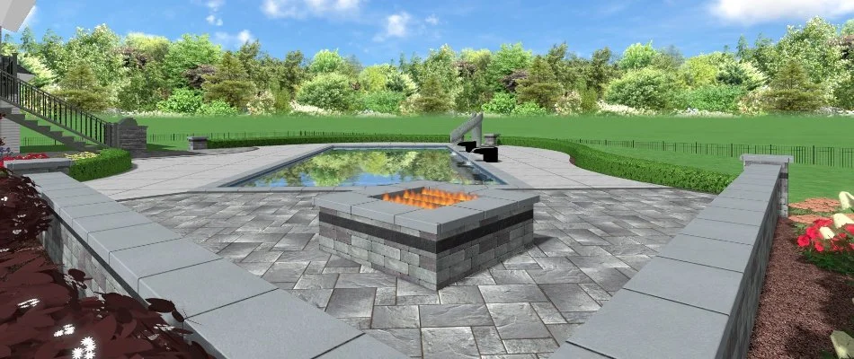 Design rendering of pool for residential property in Omaha, NE.
