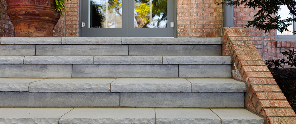 Paver steps installed in Omaha, NE.