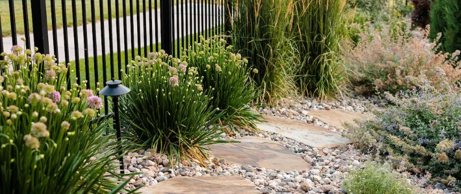 Walkway with outdoor lighting in Omaha, NE.